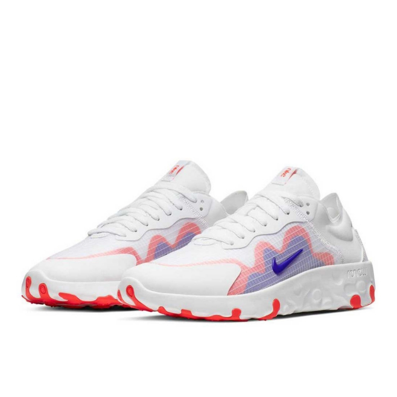 nike renew lucent trainers in white university red & blue