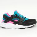 Кроссовки детские женские Nike Huarache Run GS 654280-005 (black-white-pink blast)