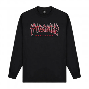 Лонгслив Thrasher Flame Logo Ls 311032 (black-red)