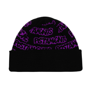 Шапка Postaments Wordz pst-bean-wrdz-blkvio-24 (black-violet)