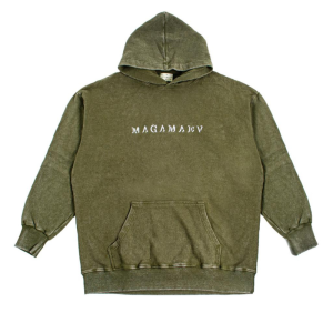 Худи Magamaev Acid Wash Script Hoodie maga24-acidw-khk (khaki)