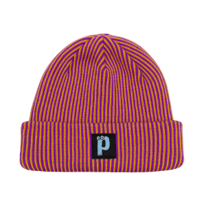 Шапка Postaments Stripes pst-bean-strps-musvio-24 (mustard-violet)