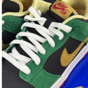 Кеды Nike SB Dunk Low Premium "Miller High Life" 313170-008 (black-metallic gold-pine green)