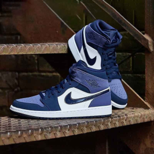Кроссовки Jordan Air Jordan 1 Mid 554724-445 (obsidian-obsidian)