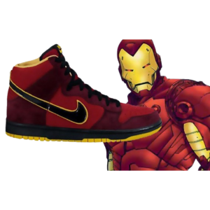 Кеды Nike SB Dunk High Premium "Iron Man" 313171-600 (team red-black-yellow ochre)