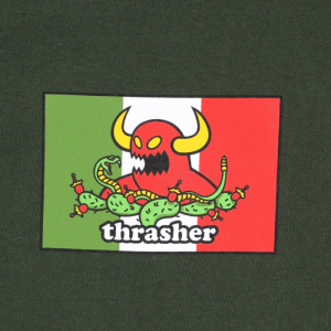 Футболка Thrasher X Toy Machine Hecho 311622-fgrn (forest green)