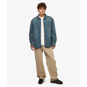 Рубашка Dickies Mechanic Denim Shirt LS DK0A87PXL231 (khaki tinted blue)