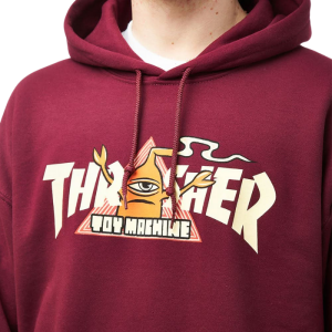Худи Thrasher X Toy Machine Vortex 315045 (maroon)