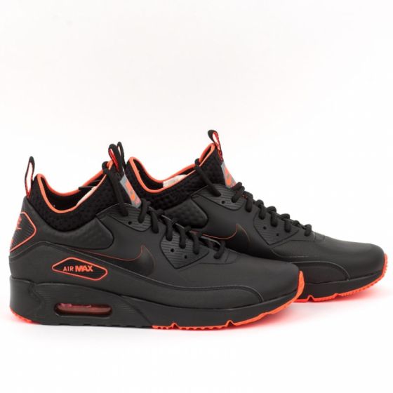 Кроссовки зимние Nike Air Max 90 Ultra Mid Winter Se AA4423-001 (black-black-total crimson)