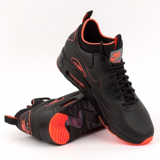 Кроссовки зимние Nike Air Max 90 Ultra Mid Winter Se AA4423-001 (black-black-total crimson)