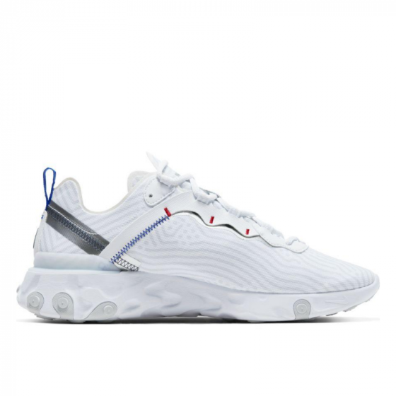 Кроссовки Nike React Element 55 CW7576-100 (white-midnight navy-bright blue)
