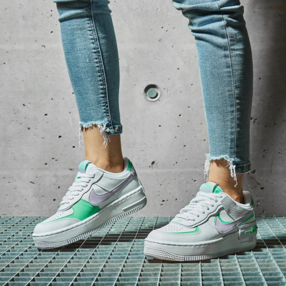 Кроссовки Женские Nike Air Force 1 Shadow CU8591-103 (white-lilac green-purple)