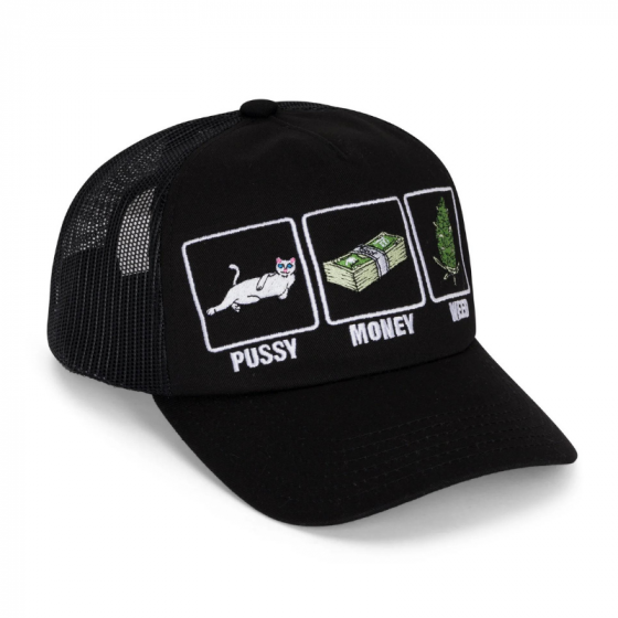 Кепка Ripndip Pussy Money Weed Trucker Hat RND10127 (black)