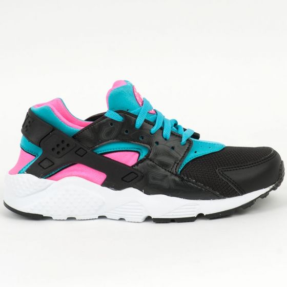 Кроссовки детские женские Nike Huarache Run GS 654280-005 (black-white-pink blast)