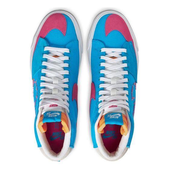 Кеды Nike SB Zoom Blazer Mid Edge CI3833-400 (laser blue-watermelon-university gold)