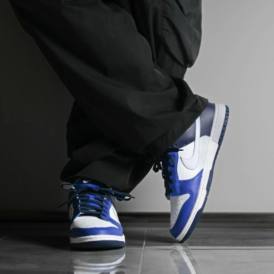 Кроссовки Nike Dunk Low FQ8826-100 (white-football grey-game royal)