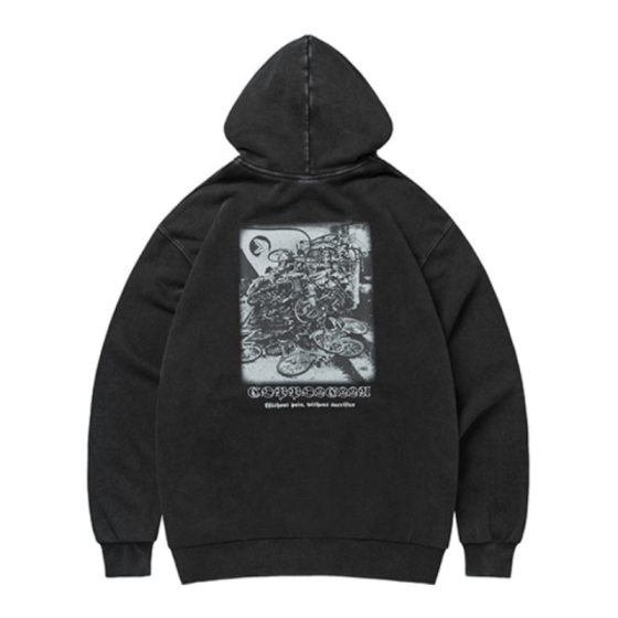 Худи Coppolella Bike Washed Hoodie V1BFB1209 (black whashed)