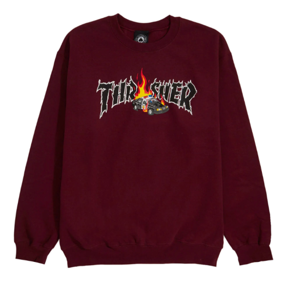 Толстовка Thrasher Cop Car Crew 312725 (maroon)
