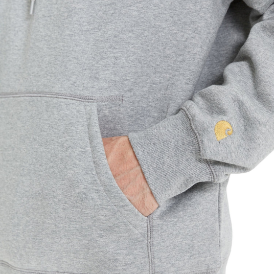 Худи Carhartt WIP Hooded Chase Sweatshirt I026384 (grey heather-gold)