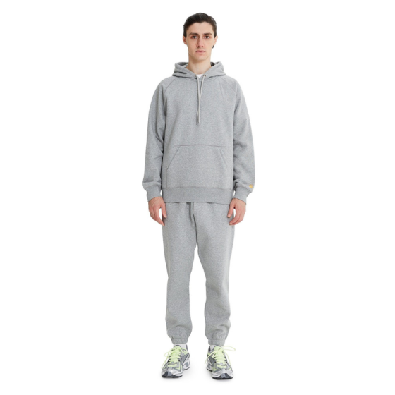 Худи Carhartt WIP Hooded Chase Sweatshirt I026384 (grey heather-gold)