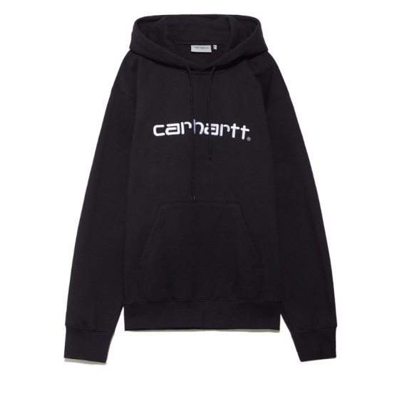 Худи Carhartt Hooded Carhartt Sweat I029419 (black-white)