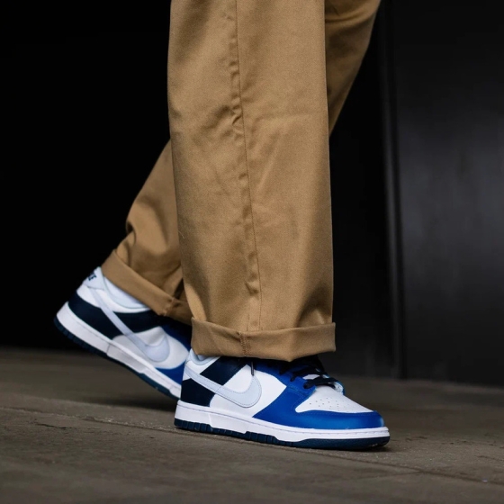 Кроссовки Nike Dunk Low FQ8826-100 (white-football grey-game royal)