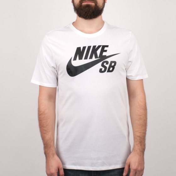Футболка Nike SB Logo Tee 821946-100 (white-white-black)