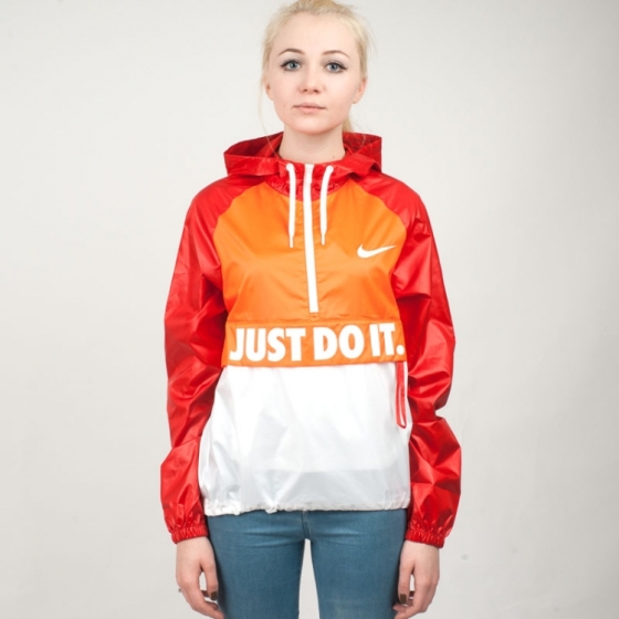 Ветровка Женская Nike City Packable Jacket 725818-815 (safety orange-university red-white)