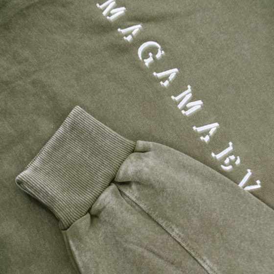 Худи Magamaev Acid Wash Script Hoodie maga24-acidw-khk (khaki)