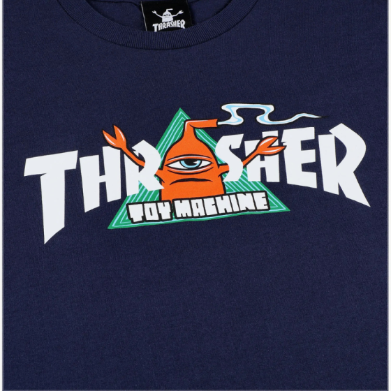 Футболка Thrasher X Toy Machine Vortex 311626-navy (navy)