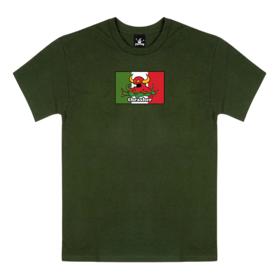 Футболка Thrasher X Toy Machine Hecho 311622-fgrn (forest green)