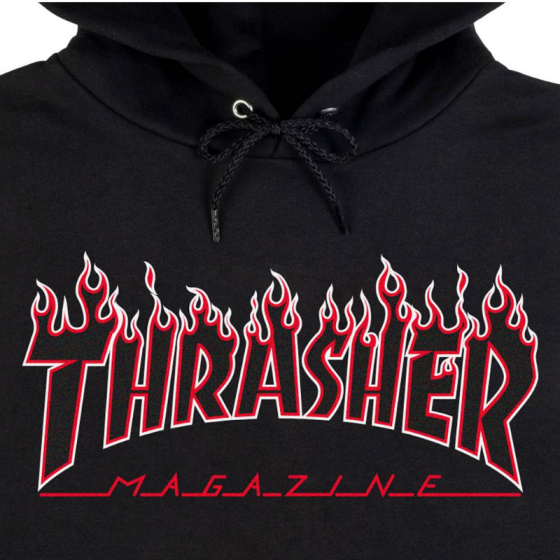 Худи Thrasher Flame Logo Hoodie 311032 (black-red)