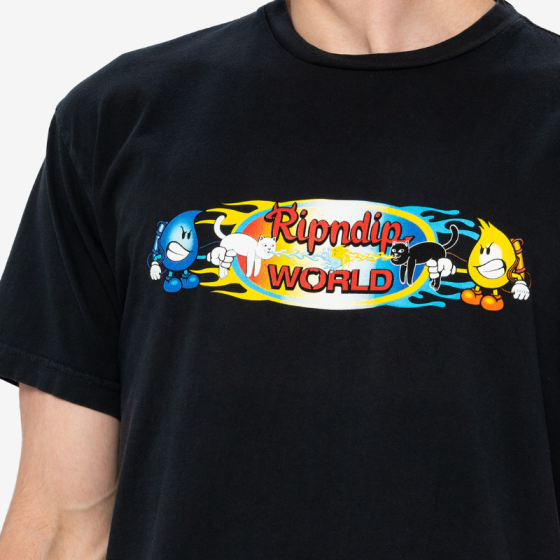 Футболка Ripndip Water Nerm & Flame Jerm Tee RNDWORLD2 (vintage black)