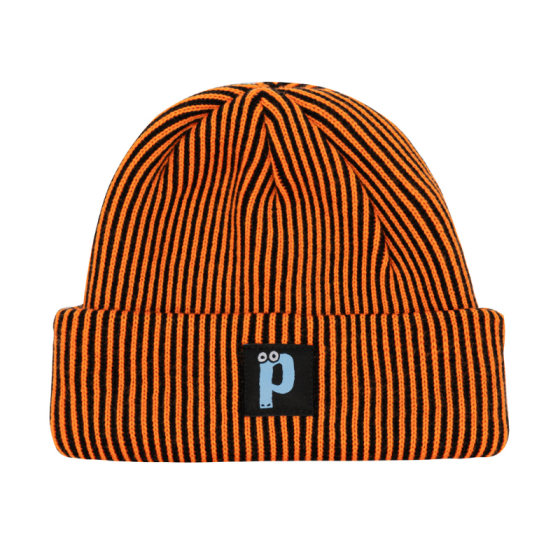 Шапка Postaments Stripes pst-bean-strps-blkor-24 (black-orange)