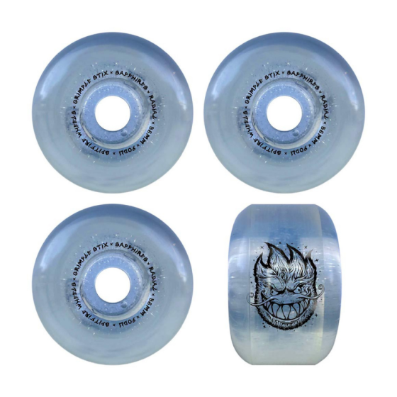 Колеса Spitfire Sapphire Spitfire X Grimple Grimple 90D 2161000458 (clear-silver glitter)