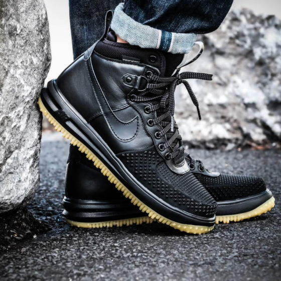 Кроссовки Nike Lunar Force 1 Duckboot 805899-003 (black-black-metallic silver)