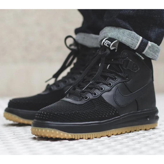 Кроссовки Nike Lunar Force 1 Duckboot 805899-003 (black-black-metallic silver)