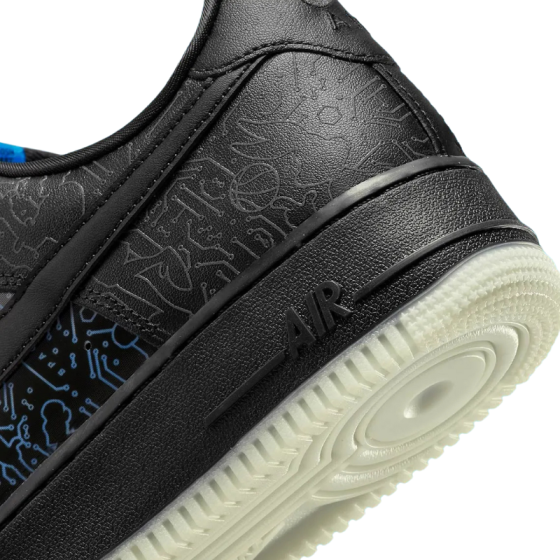Кроссовки Nike Air Force 1 '07 X Computer Chip Space Jam DH5354-001 (black-lt blue fury)