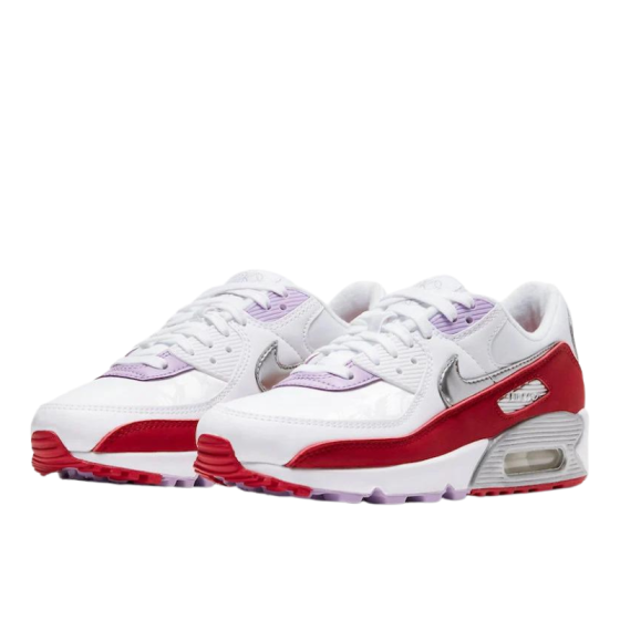 Кроссовки Женские Nike Air Max 90 CNY CU3004-176 (white-team red-metallic silver)