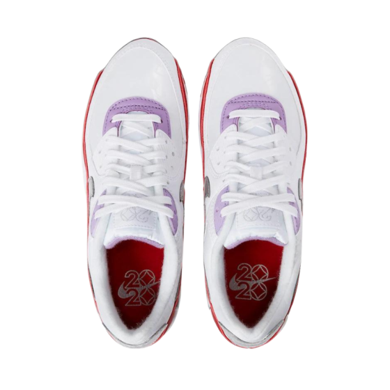 Кроссовки Женские Nike Air Max 90 CNY CU3004-176 (white-team red-metallic silver)