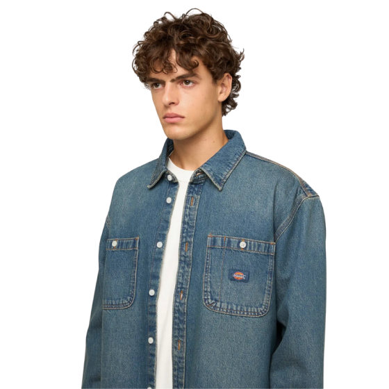 Рубашка Dickies Mechanic Denim Shirt LS DK0A87PXL231 (khaki tinted blue)