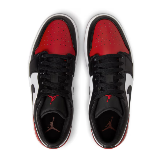Кроссовки Jordan Air Jordan 1 Low "Bred Toe" 553558-161 (white-black-varsity red)