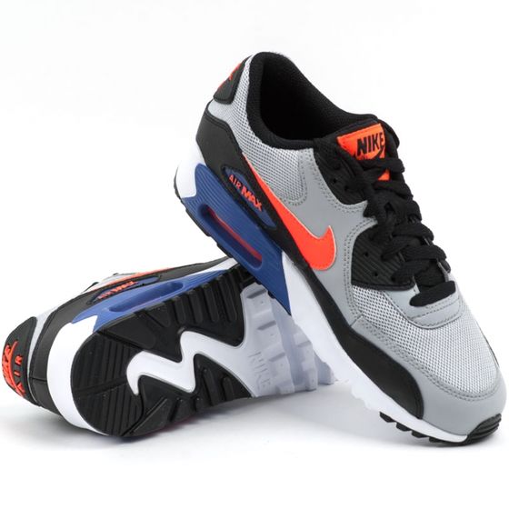 Кроссовки детские Nike Air Max 90 Mesh GS 833418-002 (wolf grey-total crimson)