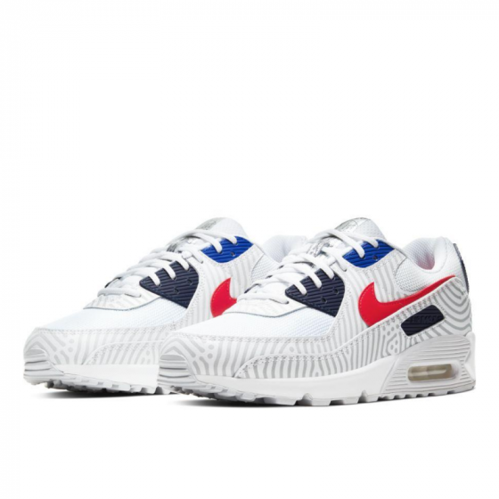 Кроссовки Nike Air Max 90 CW7574-100 (white-university red)