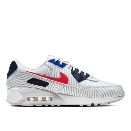 Кроссовки Nike Air Max 90 CW7574-100 (white-university red)