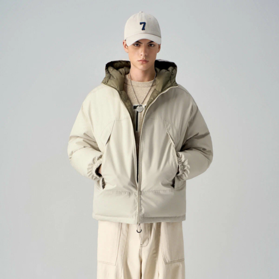 Куртка 714Street Reversible Hooded Jacket 421678beibrw (beige-brown)