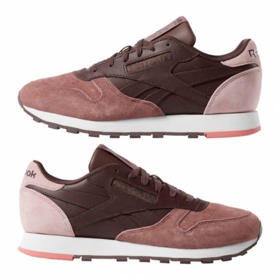 Кроссовки Женские Reebok Classic Leather CN7008 (color block-lush earth)