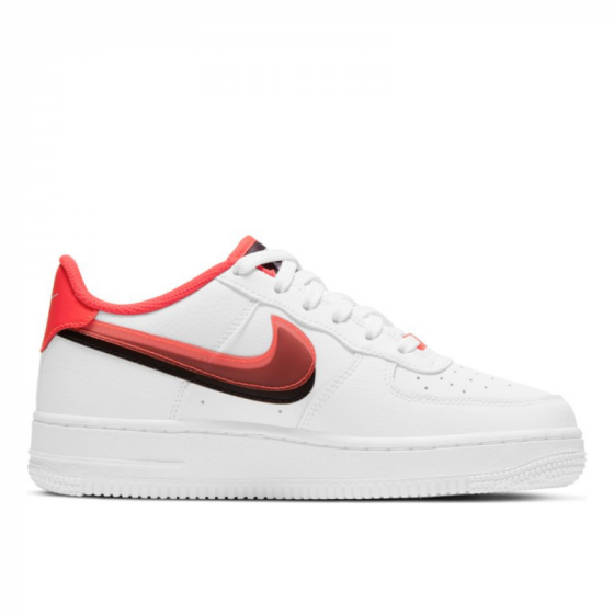 Кроссовки Nike Air Force 1 LV8 GS CW1574-101 (white-bright crimson-black)