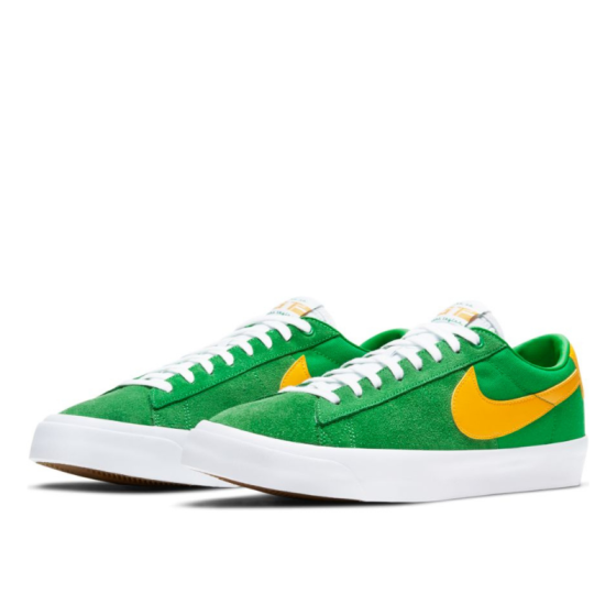 Кеды Nike SB Zoom Blazer Low Pro GT DC7695-300 (lucky green-university gold)